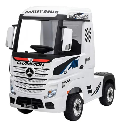 Caminhão Elétrico Infantil Mercedes Mp3 Som Luz De Led Usb Branco