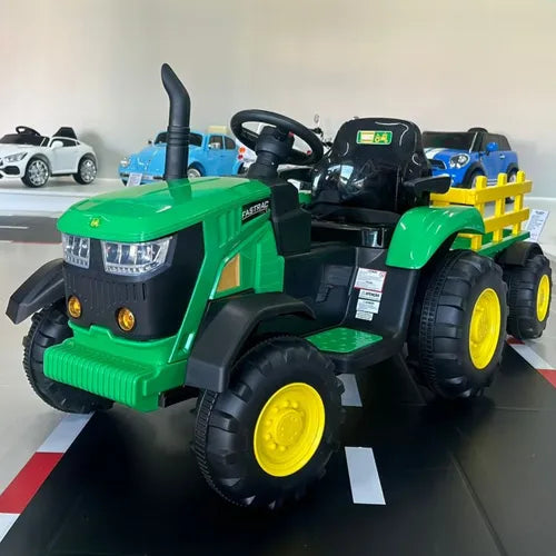 Trator Elétrico Infantil 12v Controle Remoto E Mp3 Verde
