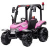 Trator Elétrico Infantil Rosa Com Bateria Capota Luz E Som